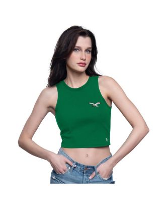 Starter - Women's Kelly Green Philadelphia Eagles Show Up Cropped Tank Top
