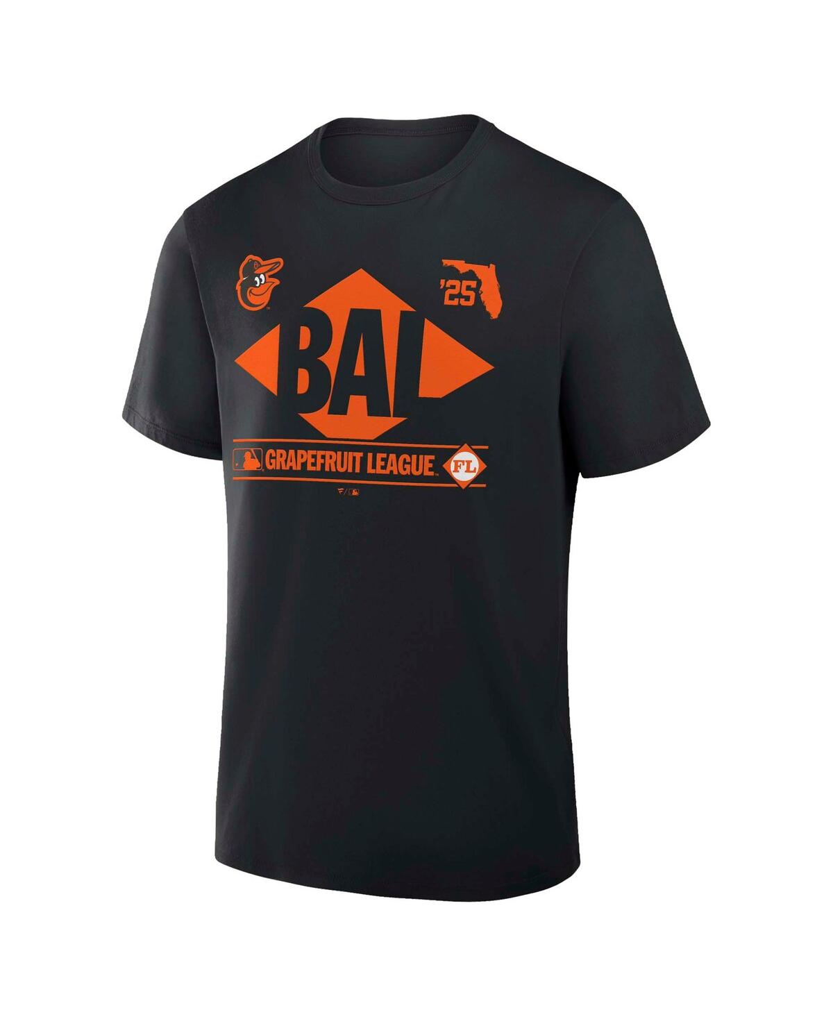 Fanatics Men's Black Baltimore Orioles 2025 Spring Training Grapefruit League True Icon T-shirt In Black
