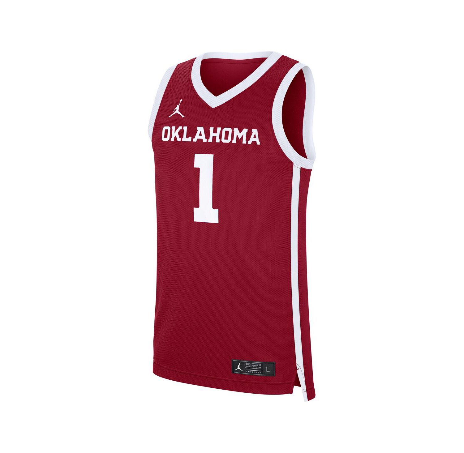 Men's Crimson Oklahoma Sooners 1 Road Replica Basketball Jersey
