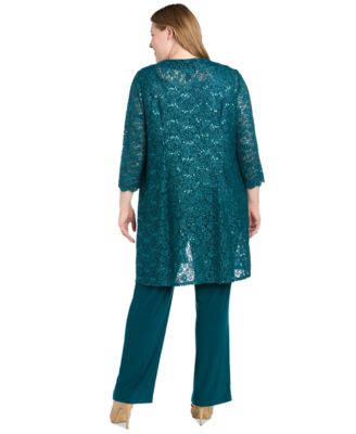 Plus Size 3-Pc. Embellished Jacket, Tank & Pants Set