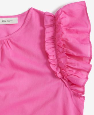 Women's Ruffle Short-Sleeve Voile Top, Created for Macy's