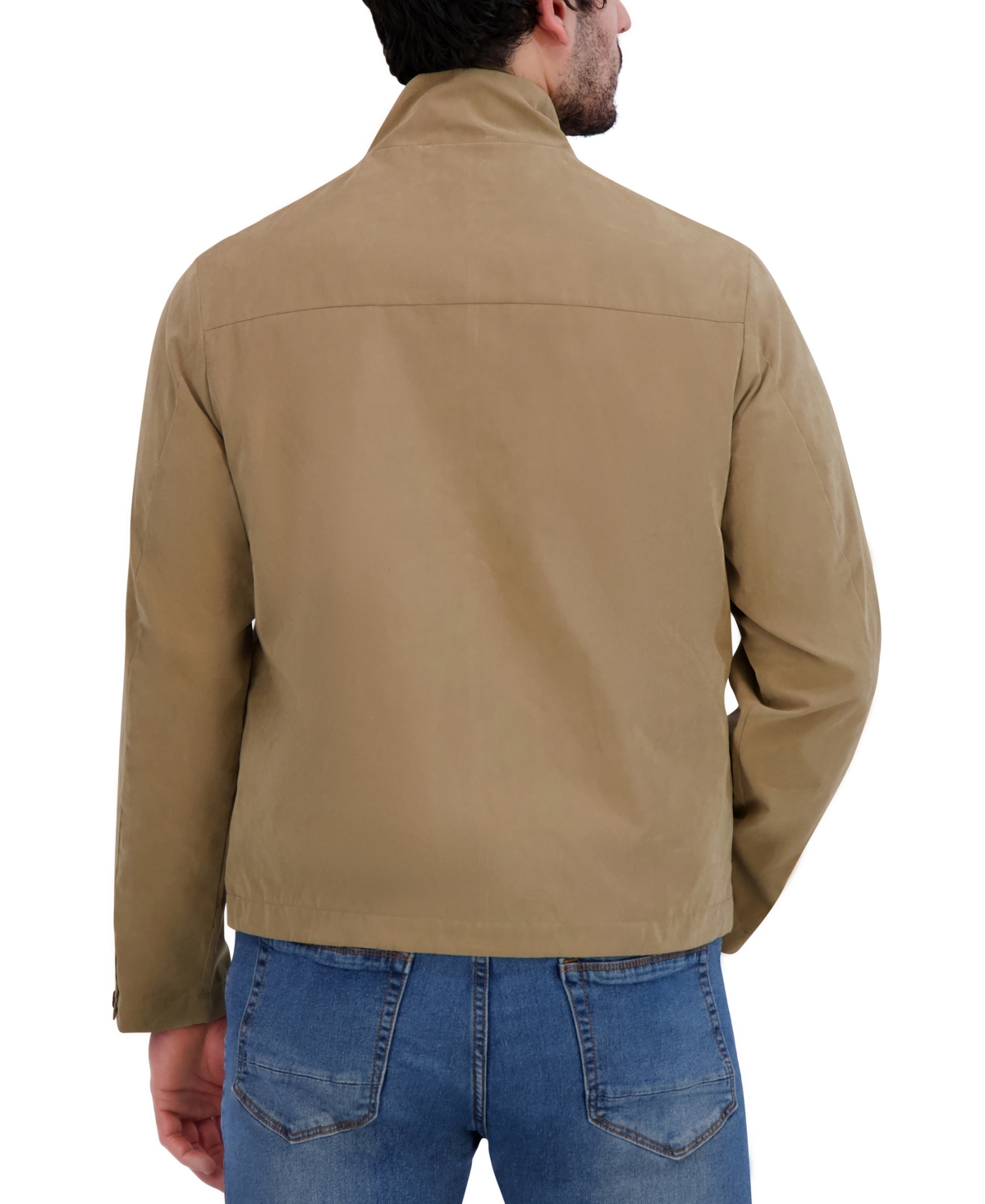 Robert Graham Men's Lightweight Peached Stand Collar Jacket In Tan