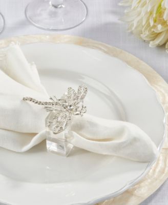 Bejeweled Dragonfly Napkin Ring, Set of 4