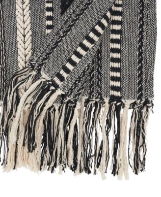 Fringe Detail Braided Stripe Table Runner, 14" x 72"
