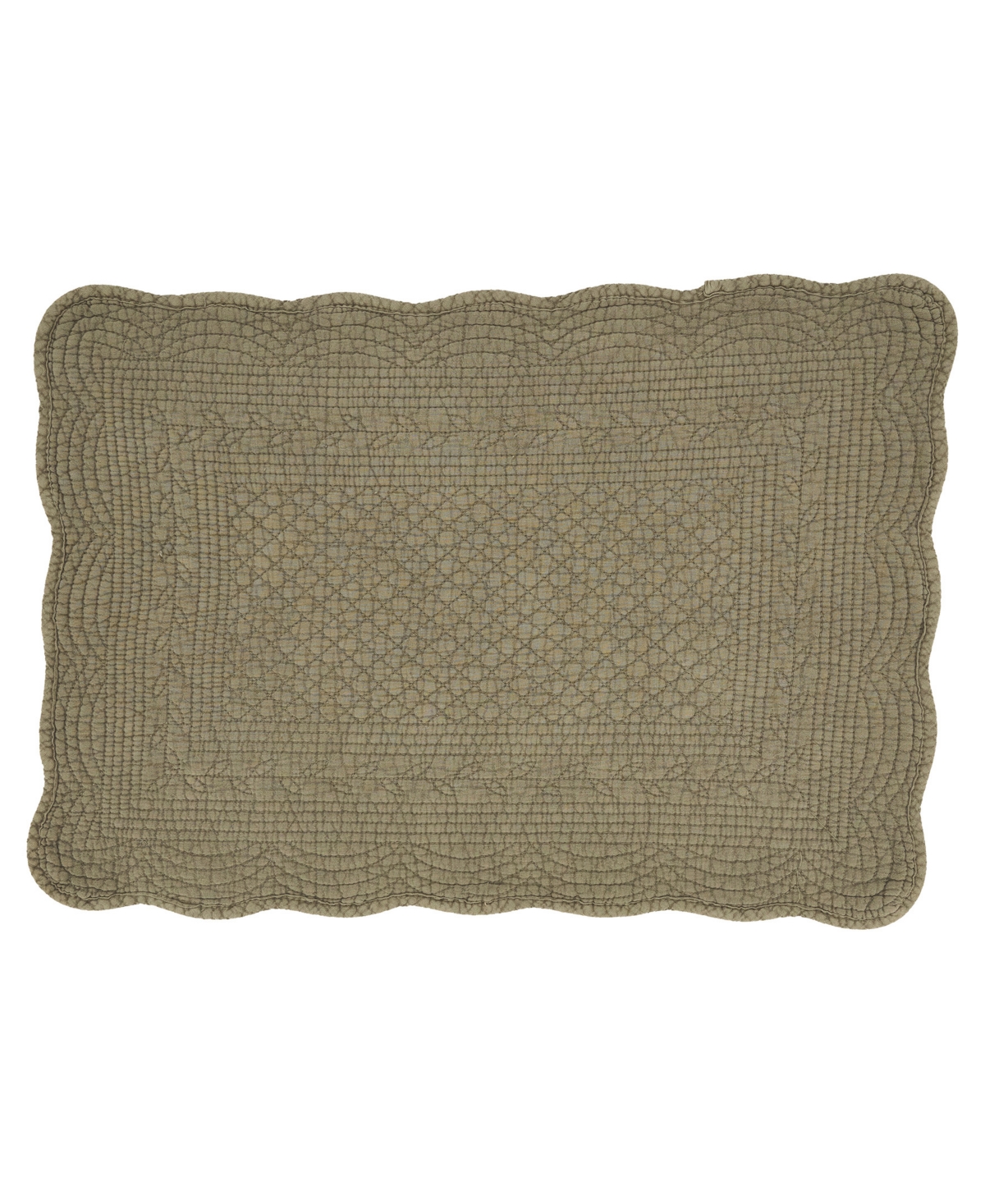 Saro Lifestyle Charming Quilted Placemat, Set Of 4 In Olive
