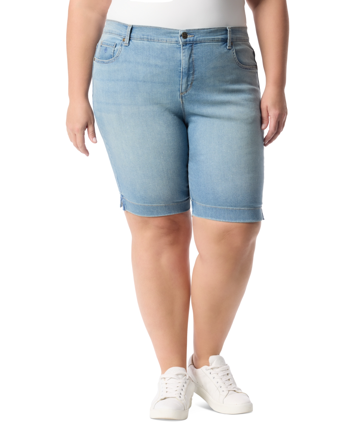 Gloria Vanderbilt Plus Size Shape Effect Bermuda Shorts In Malfa