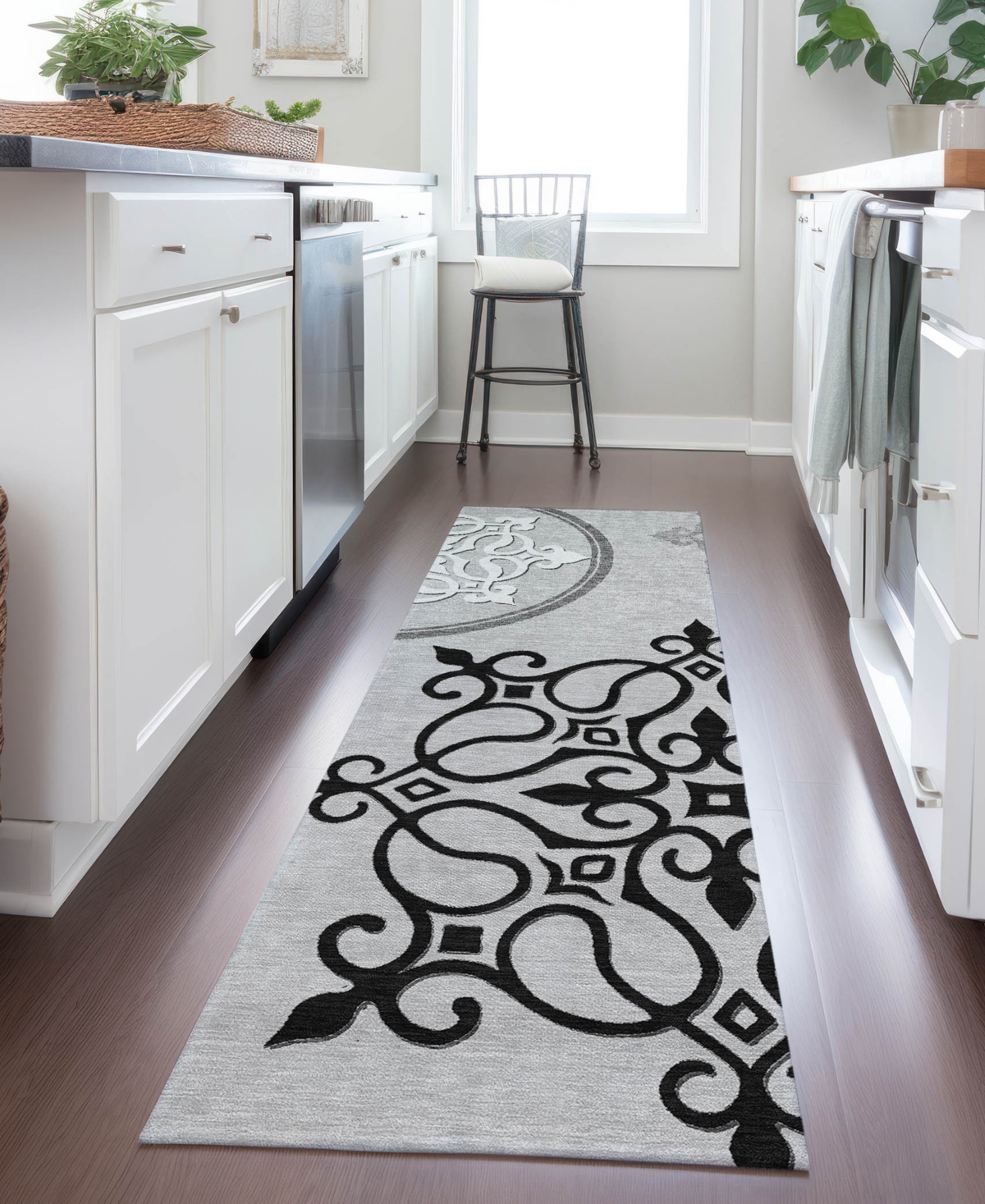 Addison Chantille Acn874 2'3"x7'6" Runner Area Rug In Gray