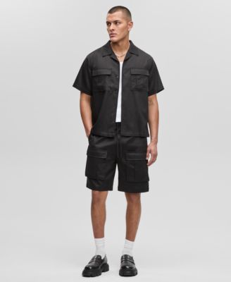 Men's Camp Collar Twill Shirt, Exclusively at Macy's