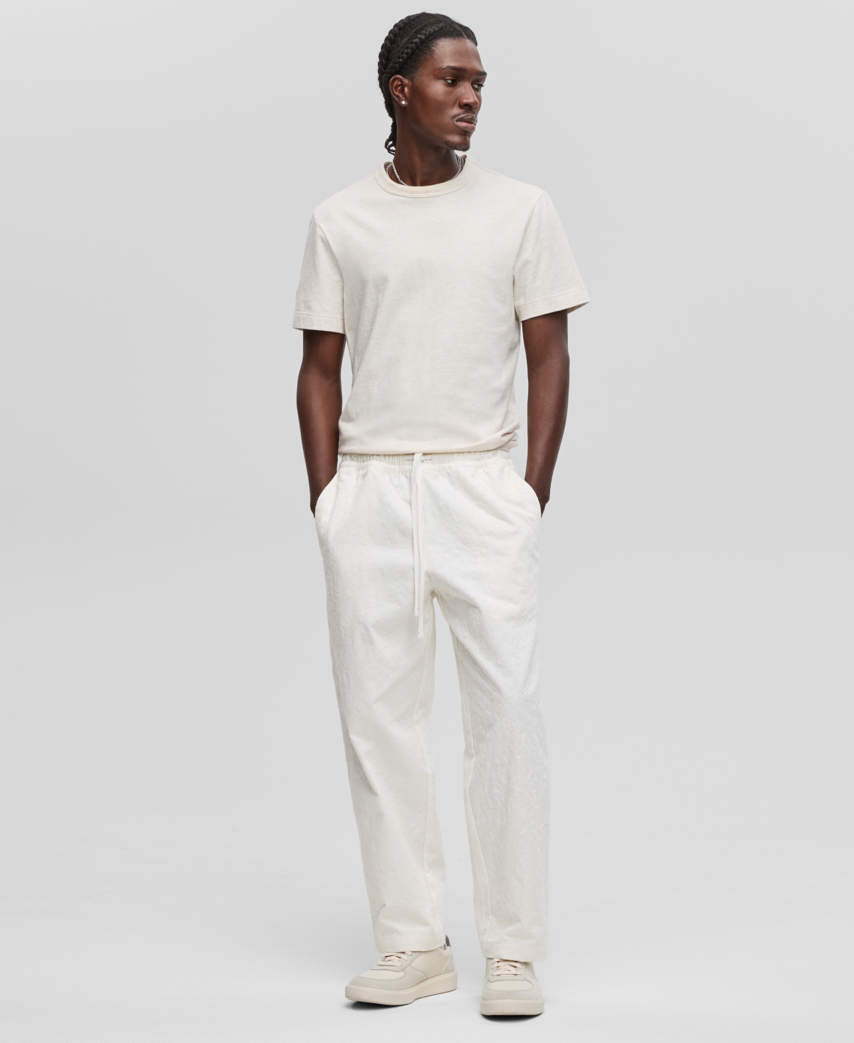 Men's Drawstring Pull-On Straight-Leg Pants, Exclusively at Macy's - Neo Natural