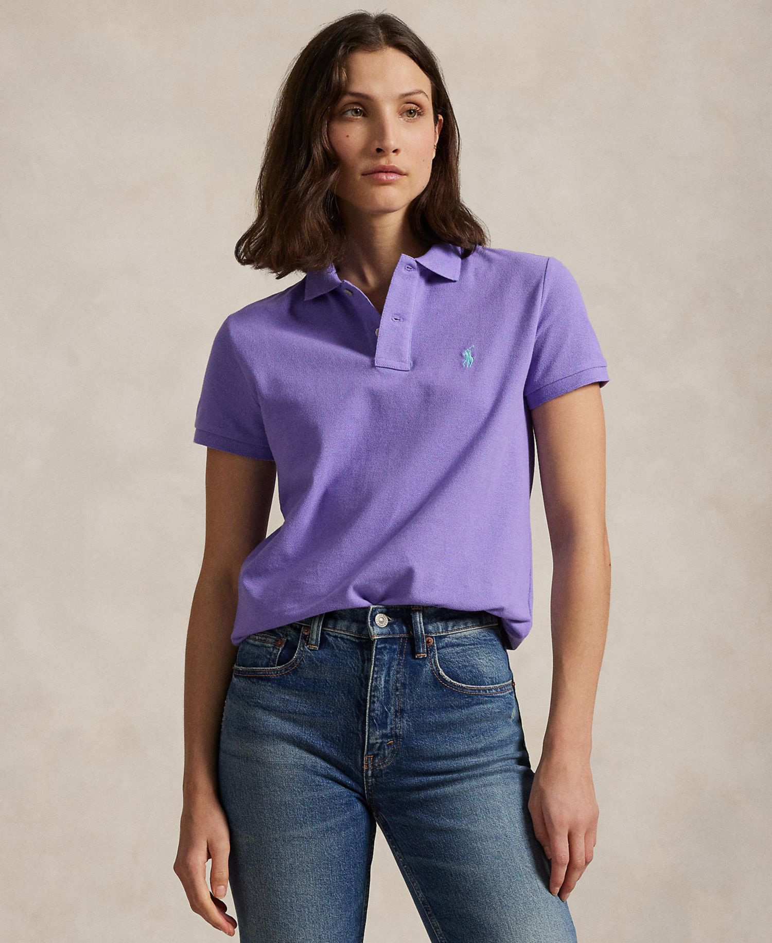Women's Classic-Fit Mesh Polo Shirt