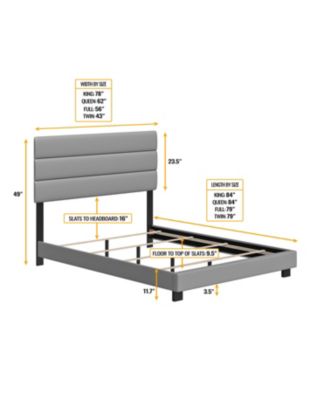 Napoli Leather Upholstered Platform Bed Frame with Tri-Panel Adjustable Headboard - Boyd Sleep