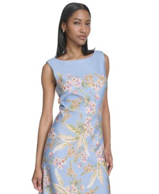 green emerald velvet dress Plunging Floral Tiered Fit and Flare Dress with Satin Tie Missy / 10 / Multi main image 0