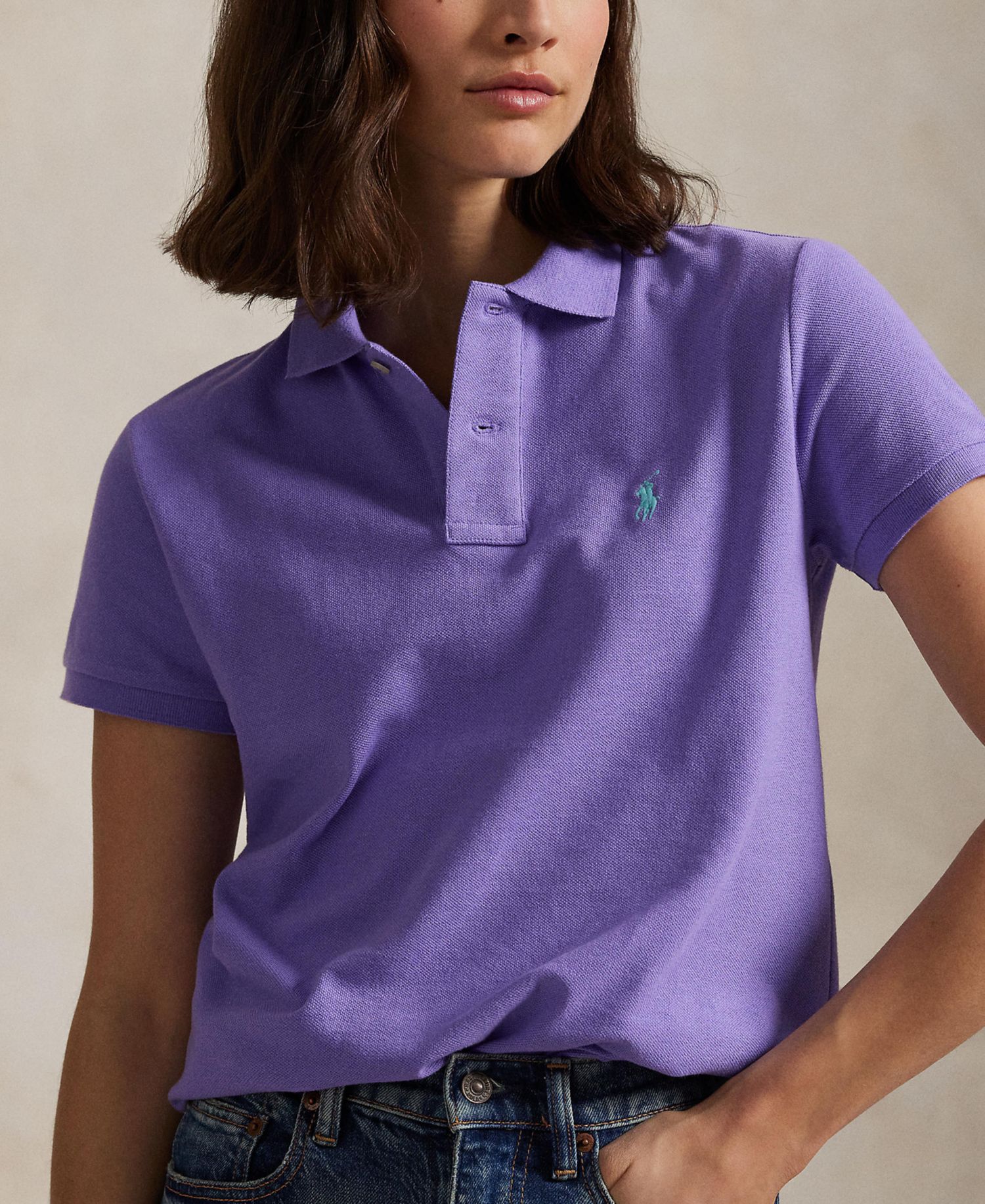 Women's Classic-Fit Mesh Polo Shirt