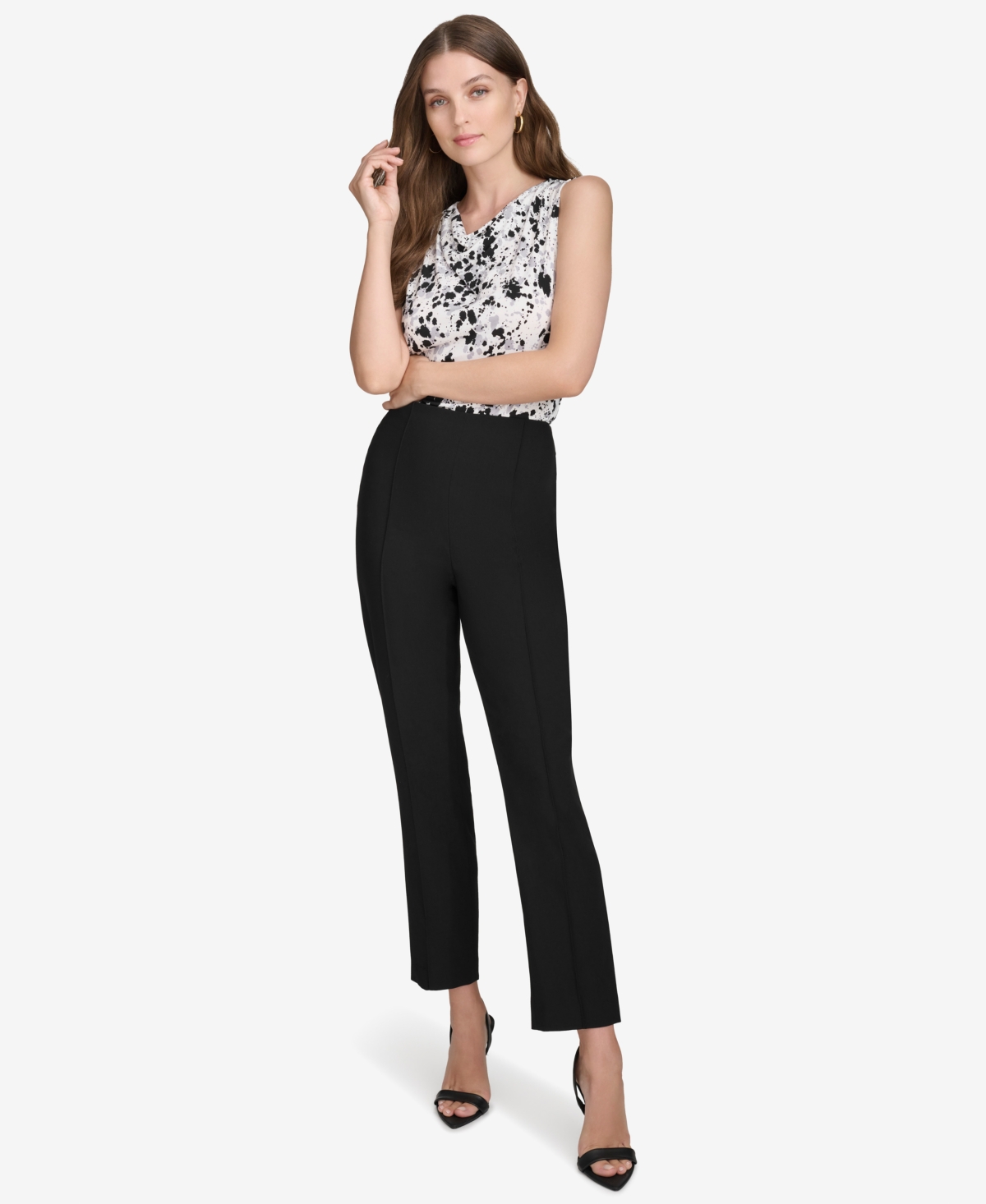 HALSTON WOMEN'S SLIM CROPPED TROUSERS 