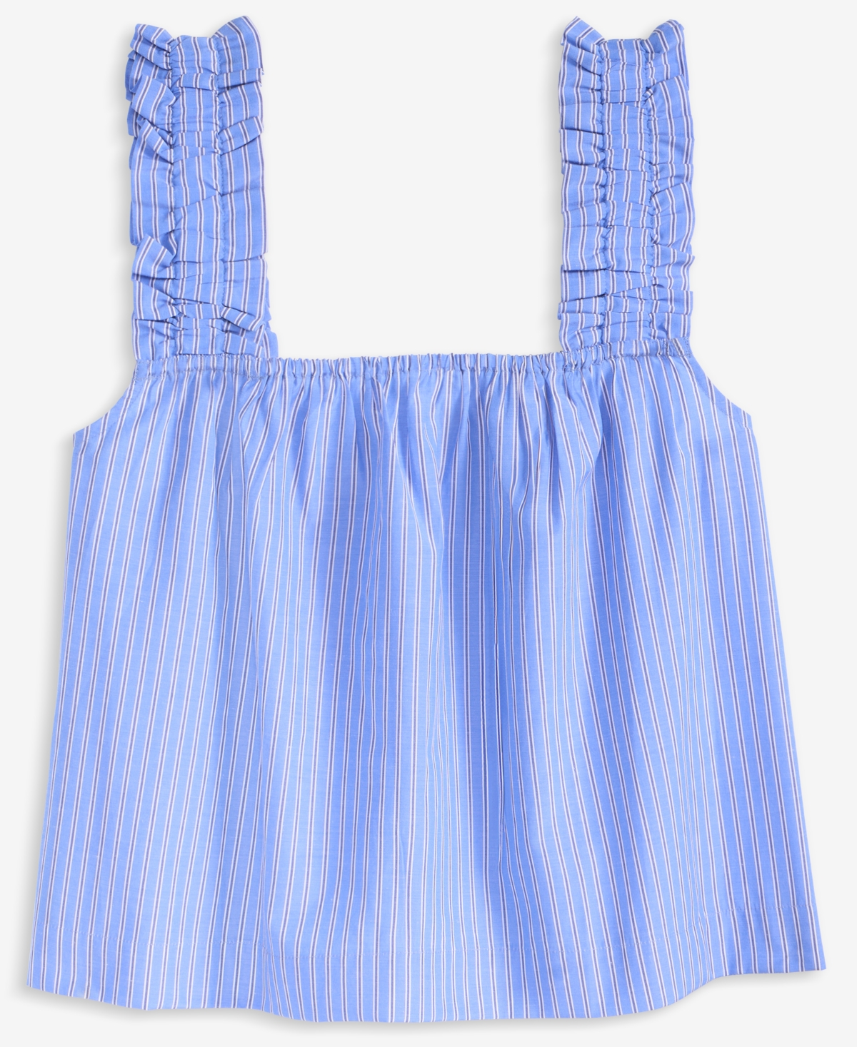 On 34th Women's Ruched-strap Striped Tank, Exclusively At Macy's In Blue Combo
