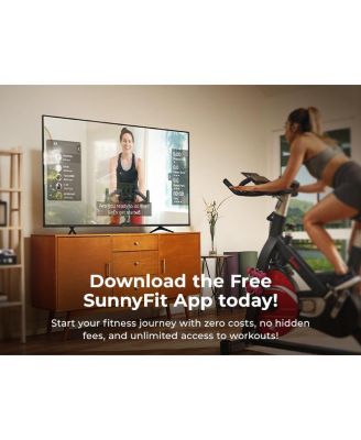 Pink Smart Stair Exercise Stepper w Handlebar & Resistance Band, Free SunnyFit App Via Bluetooth