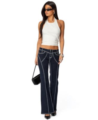 Womens Twister Backless Knit Halter Top