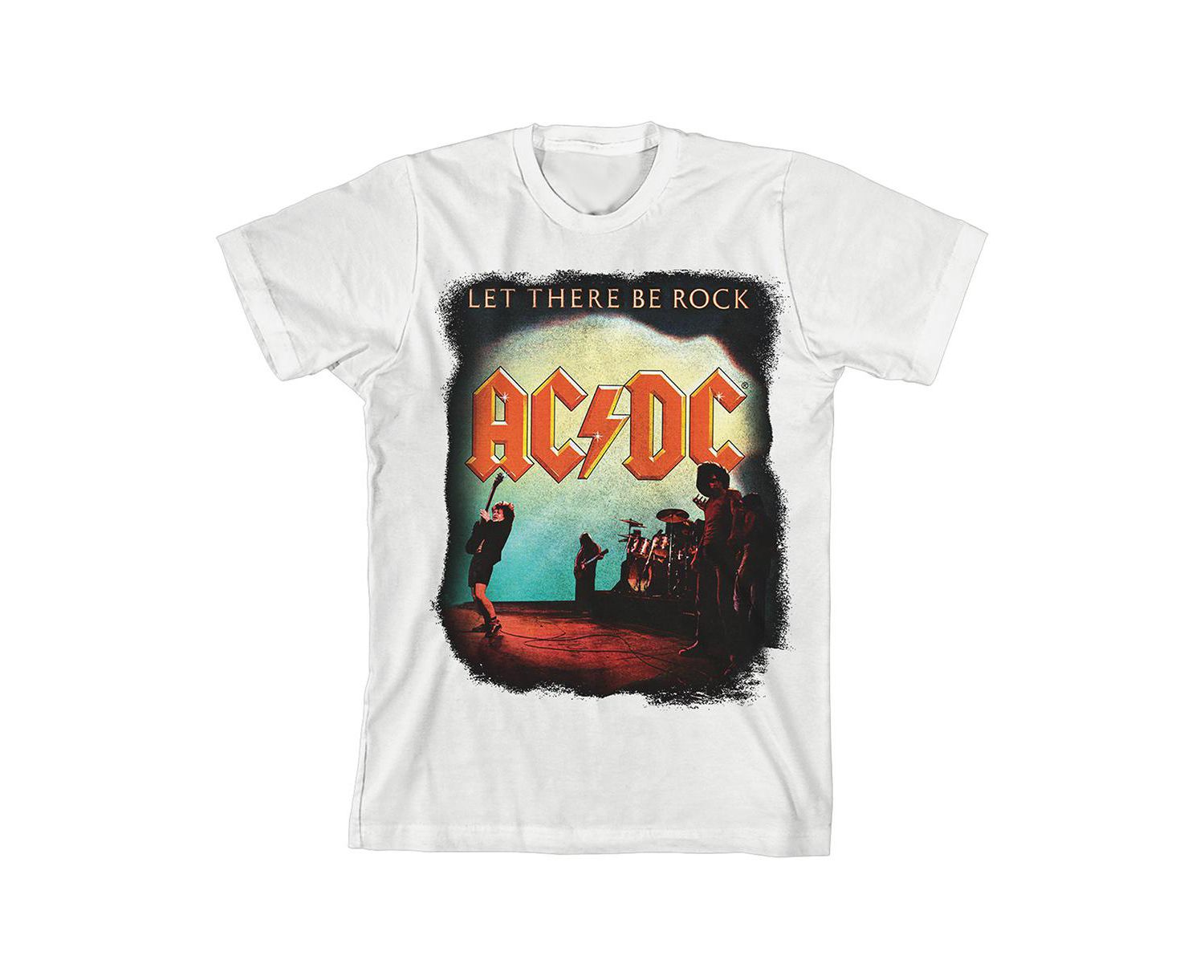 Let There Be Rock ACDC Youth Boy's White T-shirt-Medium