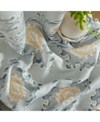 Liam Ogee Ikatt Damask Patterned Window Grommet Curtains Bedroom - Light Blocking Darkening Window Panels, Set of 2 (Grey, 52 W x 84 L)