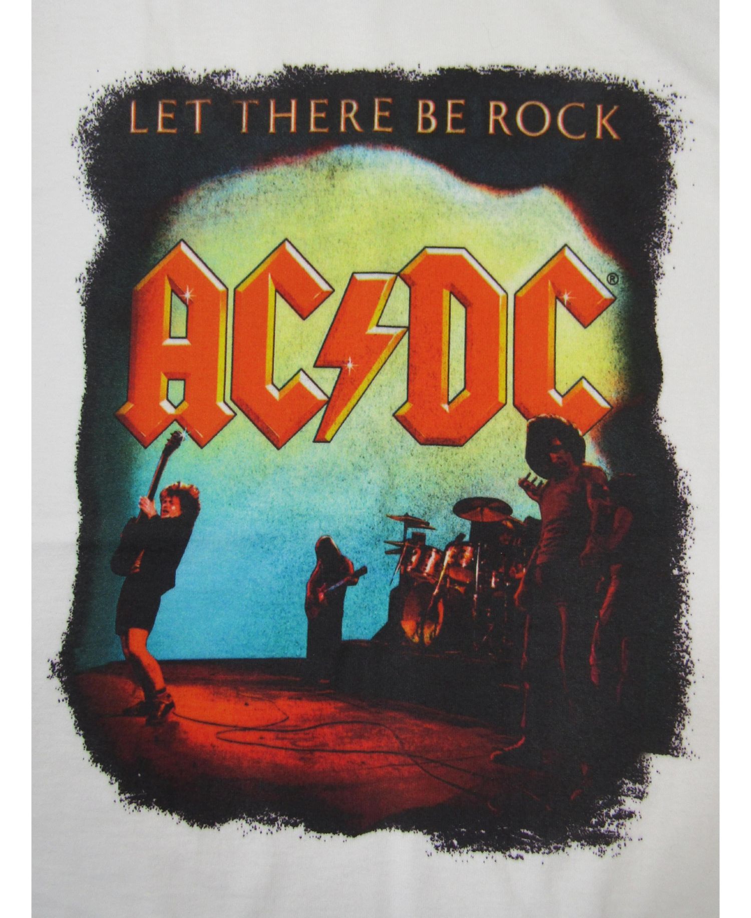 Let There Be Rock ACDC Youth Boy's White T-shirt-Medium