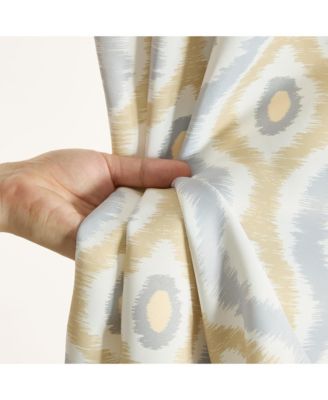 Tanner Ogee Ikatt Damask Patterned Window Grommet Curtains Bedroom - Light Blocking Darkening Window Panels, Set of 2 (Grey/Gold, 37 W x 84 L)