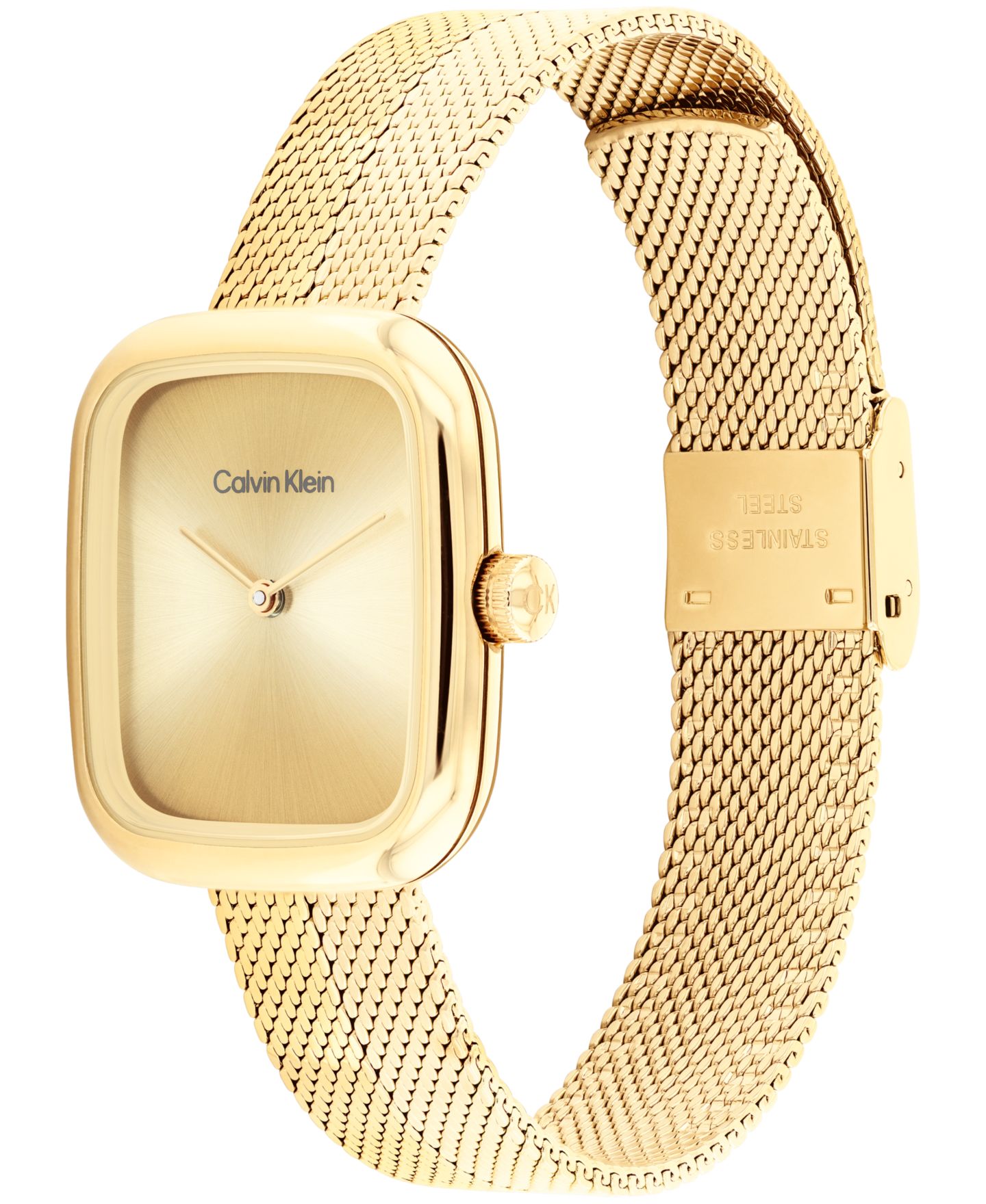 Женские часы Calvin Klein Adore Gold Tone Stainless Steel Mesh Bracelet Watch, 30mm — фото 2