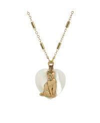 MOP Heart Cat Pendant Necklace