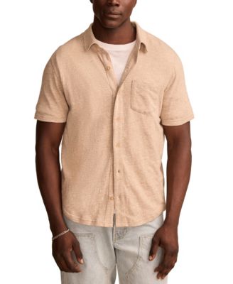 Men's Linen Short Sleeve Button Down Shirt