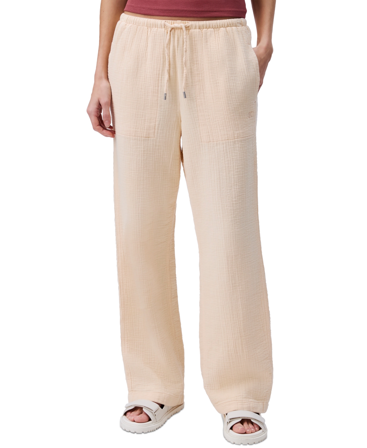 Shop Calvin Klein Jeans Est.1978 Women's Double Gauze Pull-on Pants In Brazilian Sand