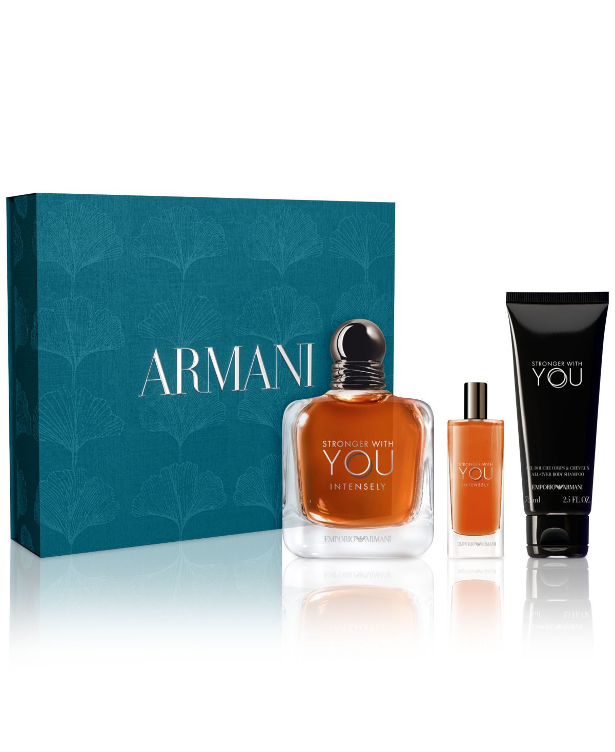 Мужской набор из 3 предметов. Подарочный набор парфюмерной воды Emporio Stronger With You Intense