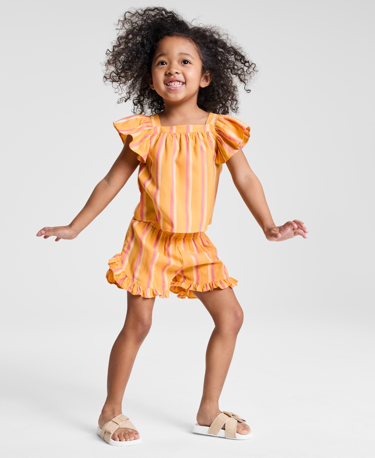Epic Threads Toddler Girl Stripe Woven Short Set, Exclusively At Macy's In My Marigol