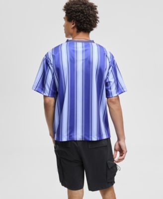 Men's Panama Relaxed-Fit Stripe V-Neck T-Shirt, Macy's Exclusive