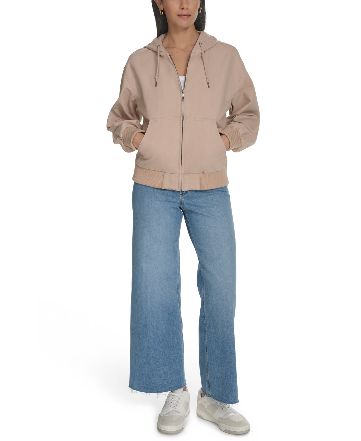 Levi's Relaxed Hooded Bomber Jacket In Light Pink