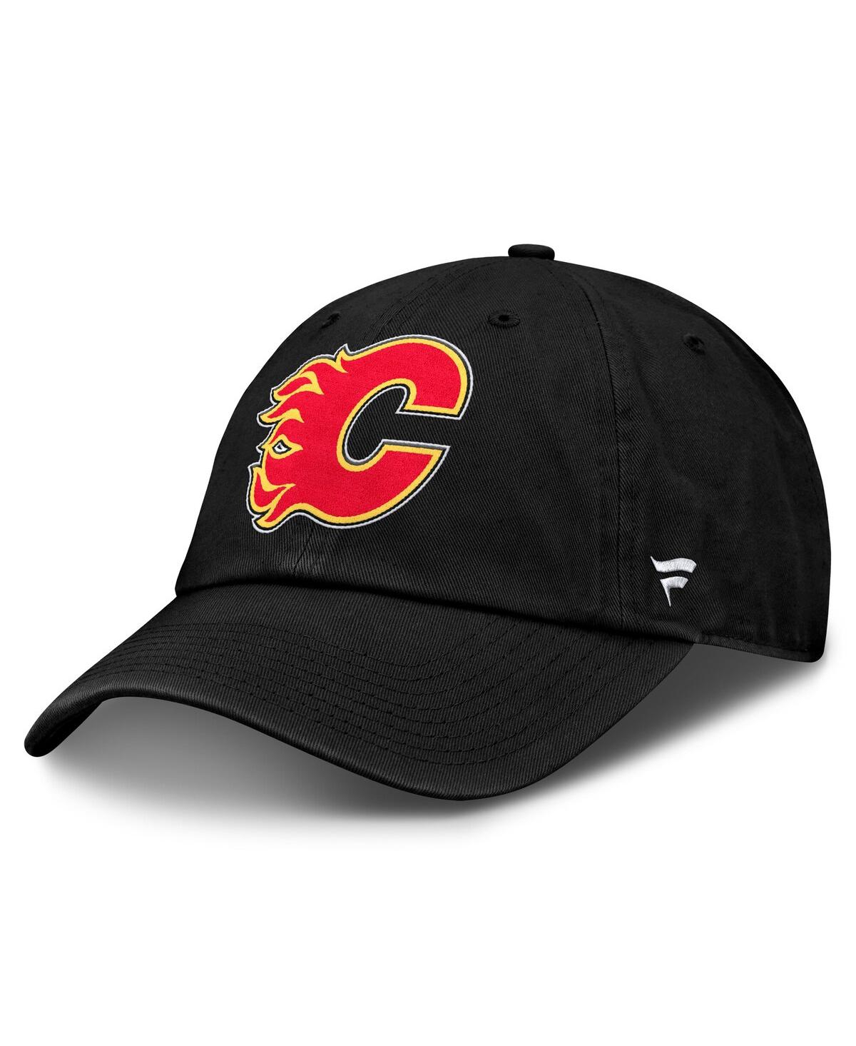 Fanatics Men's Black Calgary Flames Core Fundamental Adjustable Hat In Black