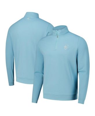 Peter Millar - Men's Blue WM Phoenix Open Perth Oval Stitch Performance Quarter-Zip Top