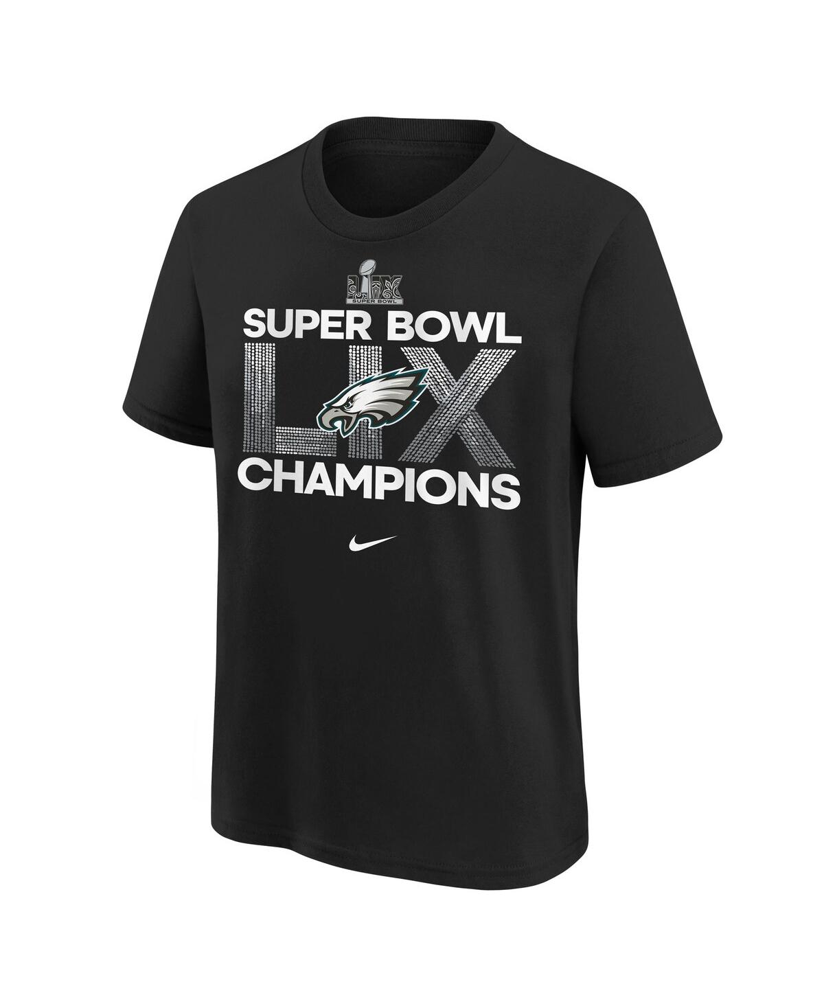 Nike Big Boys And Girls Black Philadelphia Eagles Super Bowl Lix Champions T-shirt In Black