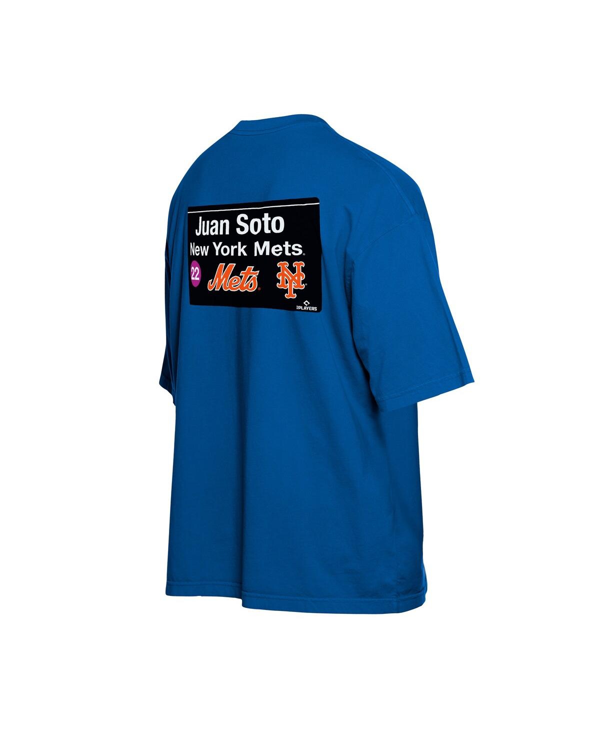 NEW ERA MEN'S JUAN SOTO BLUE NEW YORK METS SIGN PLAYER T-SHIRT 