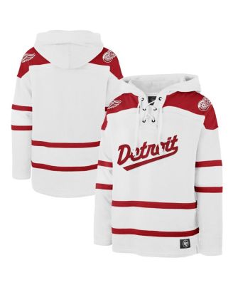 '47 Brand - Men's White Detroit Red Wings 2025 NHL Stadium Series Superior Lacer Pullover Hoodie