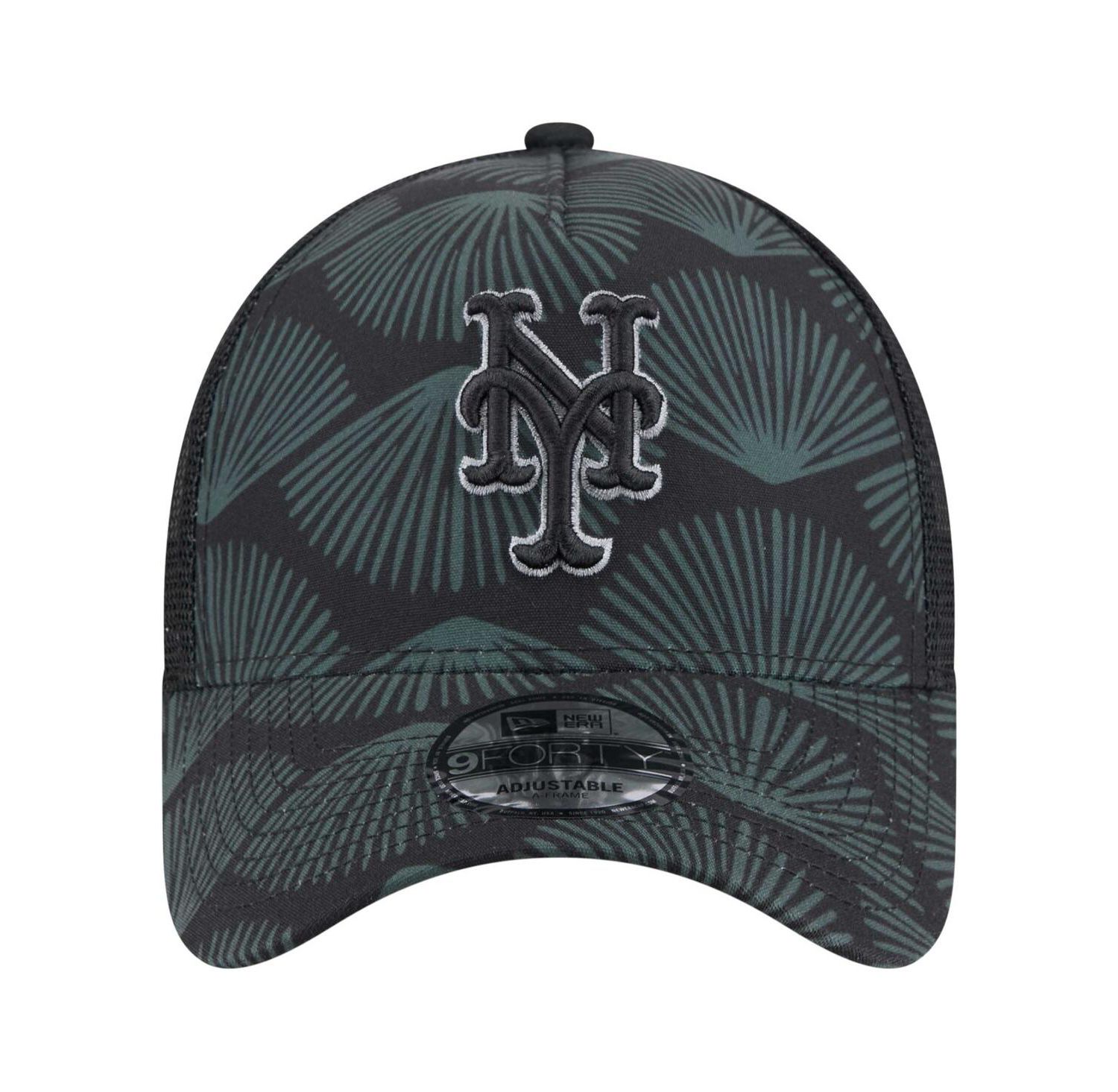 Men's Black New York Mets 9FORTY A-Frame Trucker Adjustable Hat