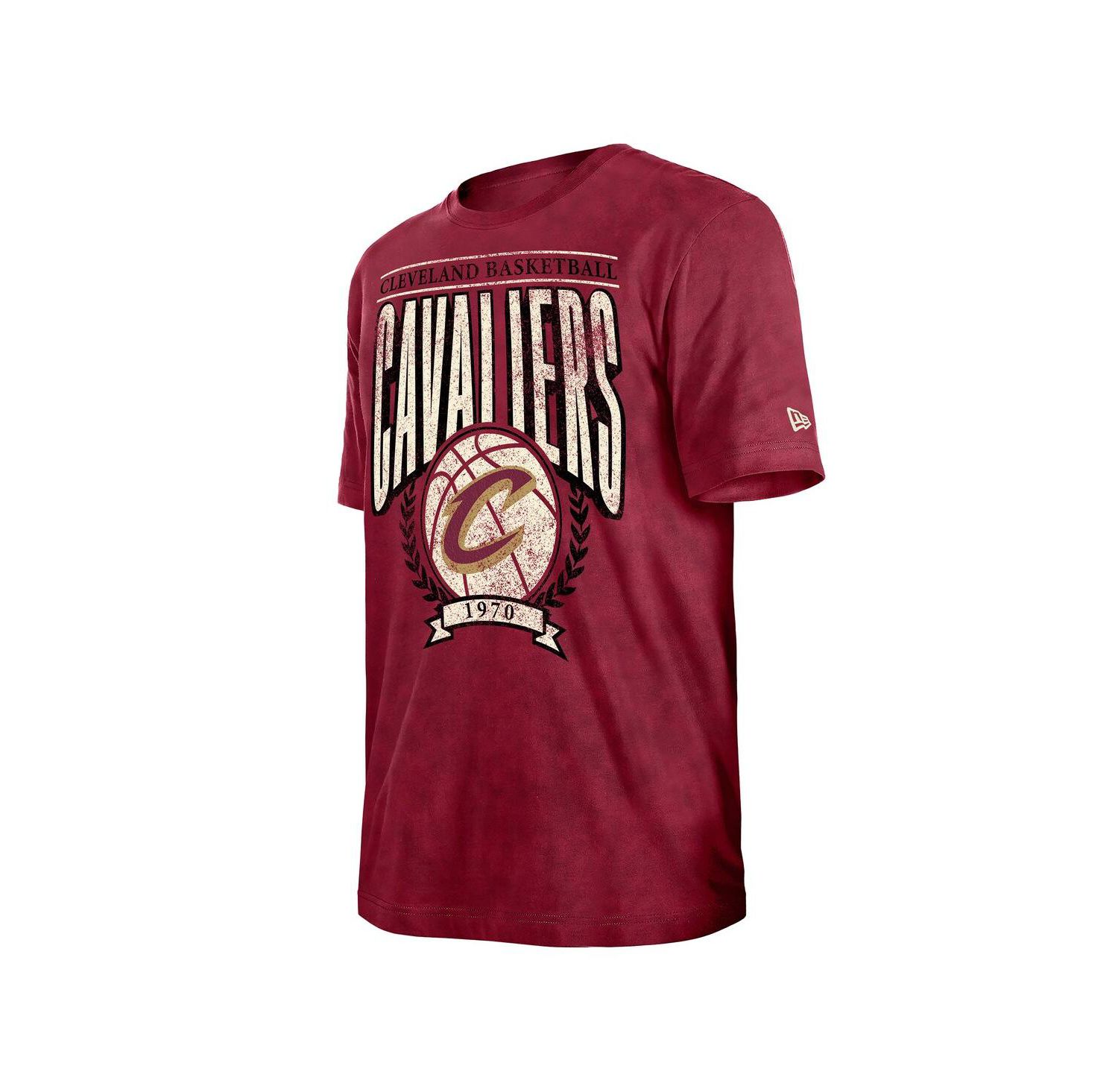 Men's Wine Cleveland Cavaliers Hardwood Classics Oversized Boxy Mineral Wash T-Shirt