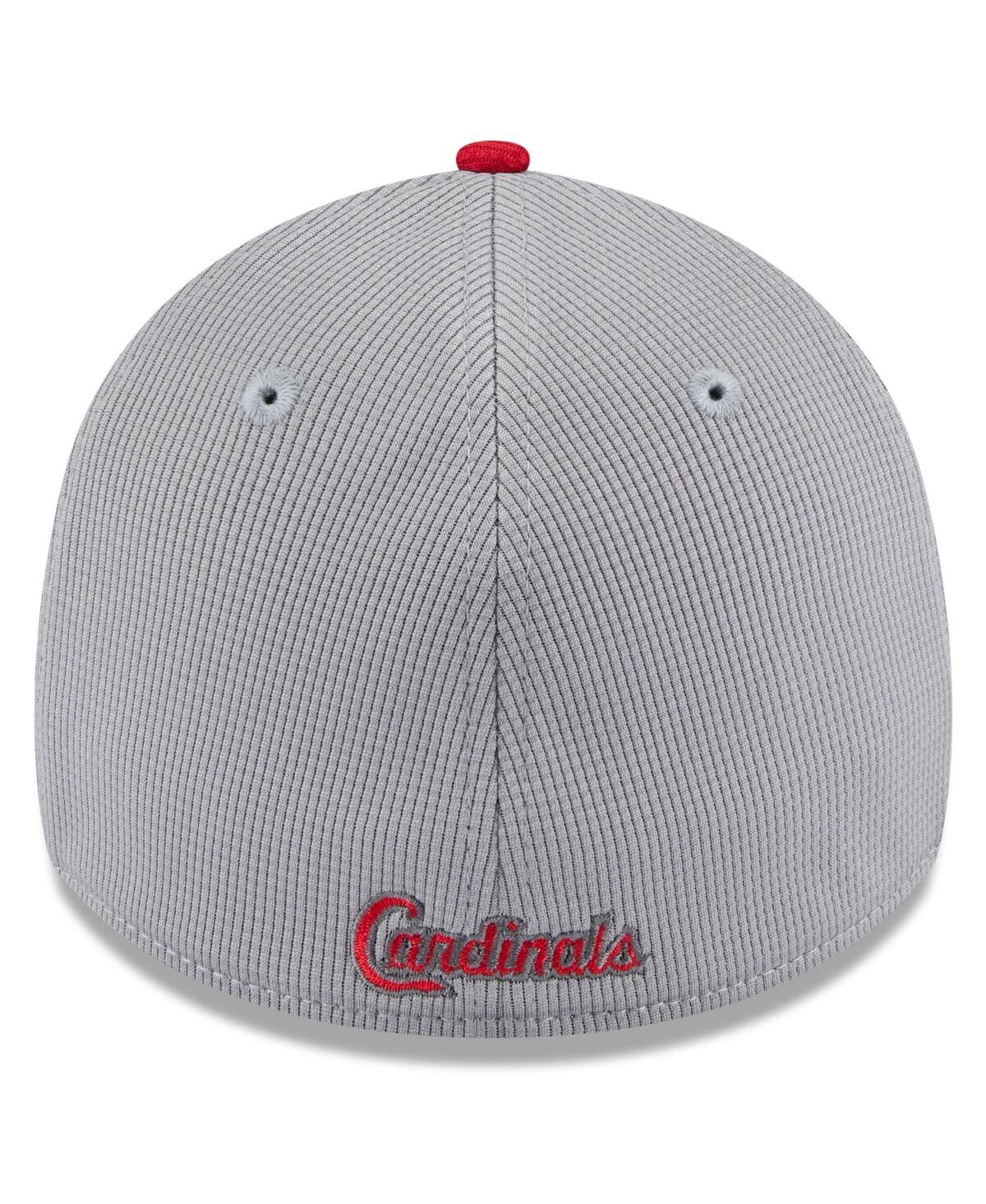 New Era Men's Gray/red St. Louis Cardinals 2025 Batting Practice 39thirty Flex Hat In Gray,red