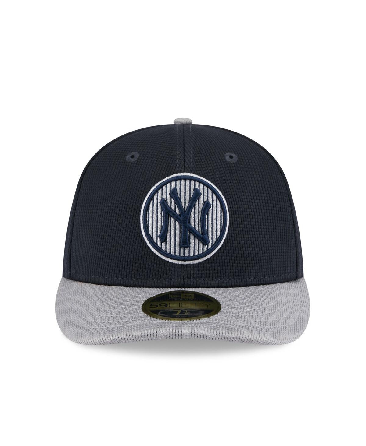 New Era Men's Gray/navy New York Yankees 2025 Batting Practice Low Profile 59fifty Fitted Hat In Gray,navy