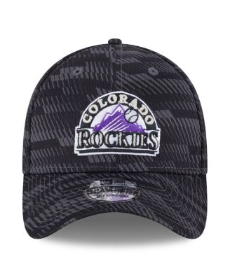 Men's Black Colorado Rockies 2025 MLB Clubhouse 39THIRTY Flex Hat
