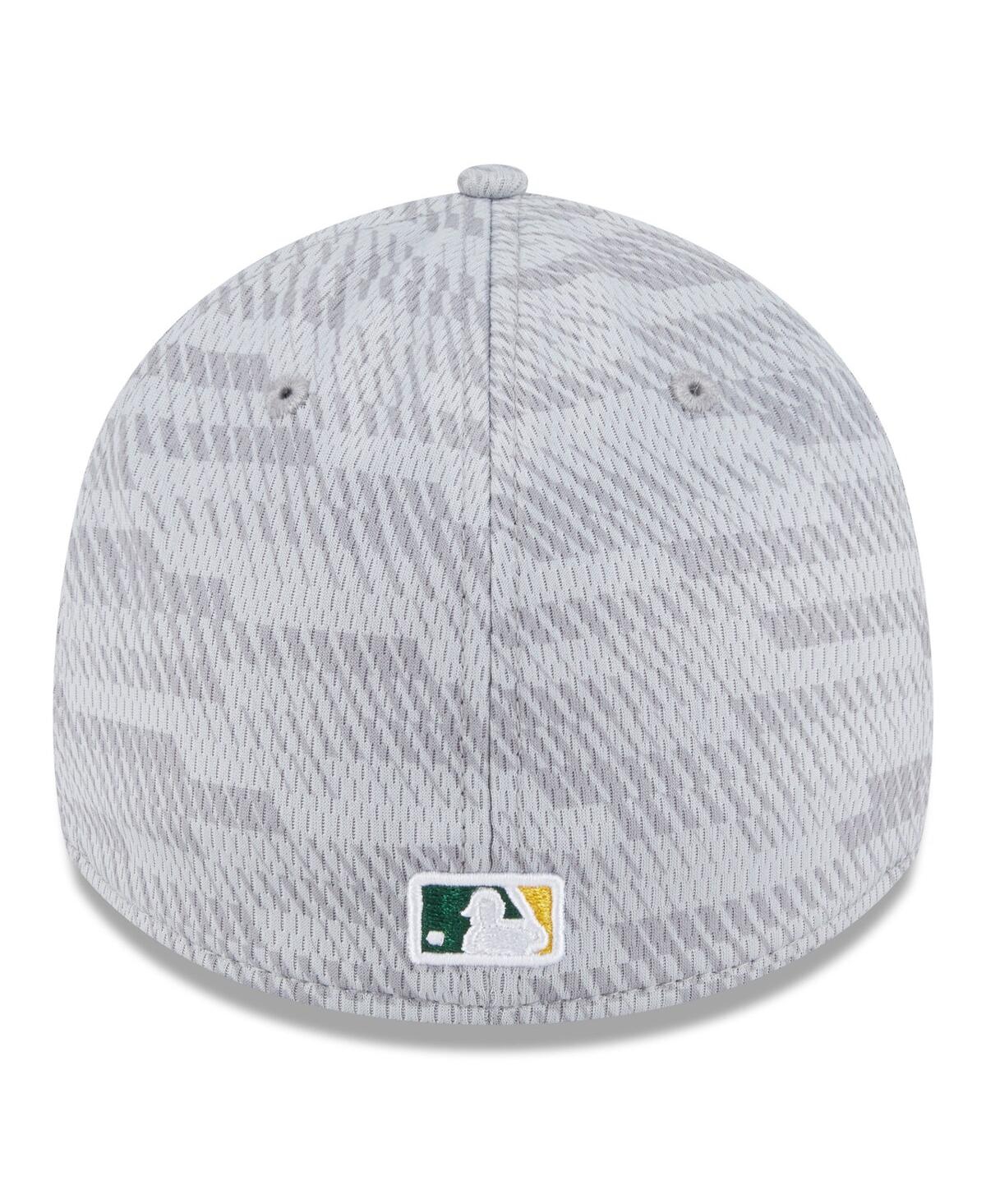 New Era Men's Gray Athletics 2025 Mlb Clubhouse 39thirty Flex Hat In Gray