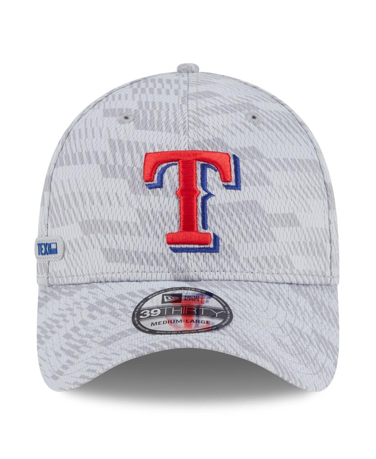 NEW ERA MEN'S GRAY TEXAS RANGERS 2025 MLB CLUBHOUSE 39THIRTY FLEX HAT 