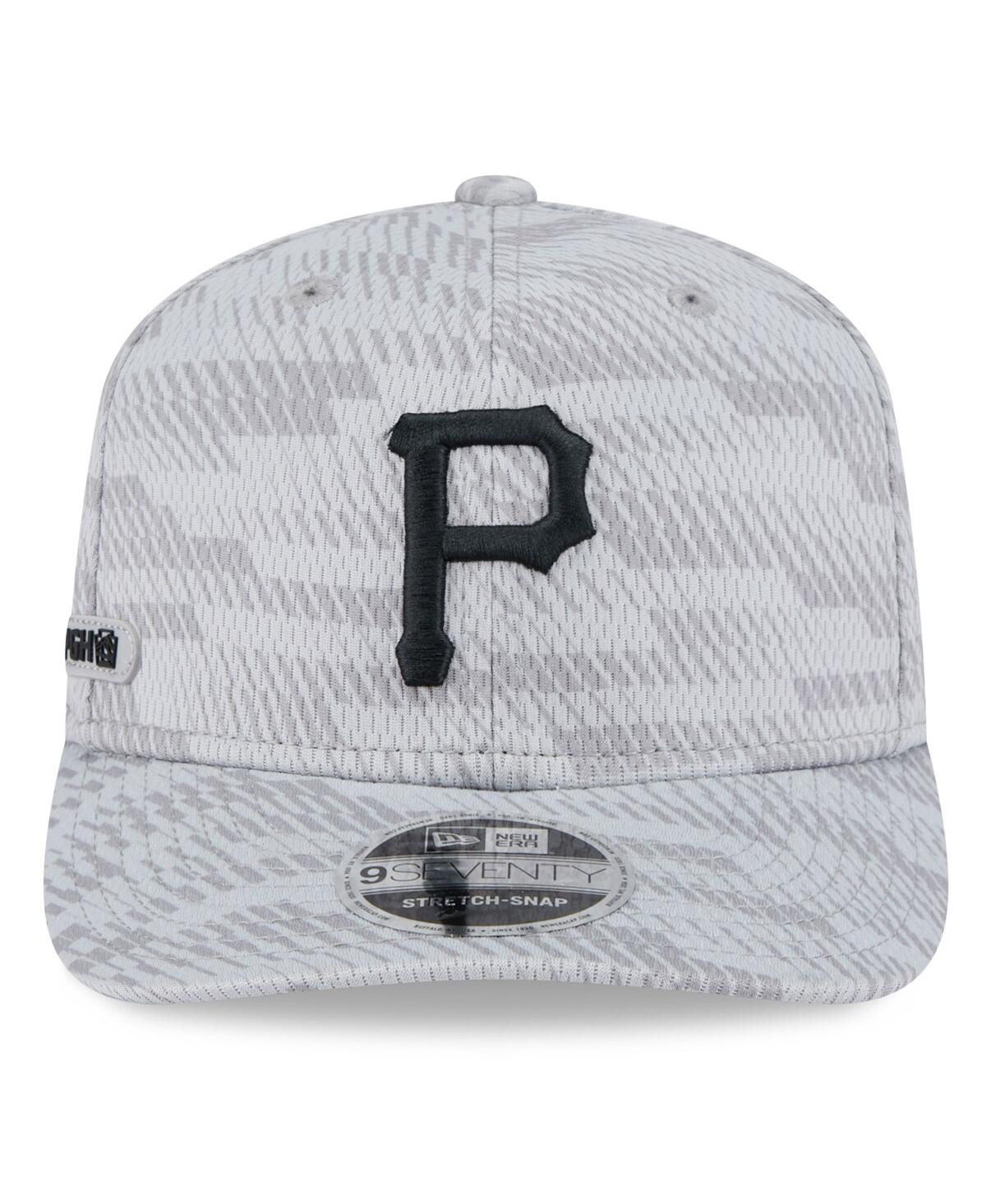 NEW ERA MEN'S GRAY PITTSBURGH PIRATES 2025 MLB CLUBHOUSE 9SEVENTY STRETCH-SNAP HAT 