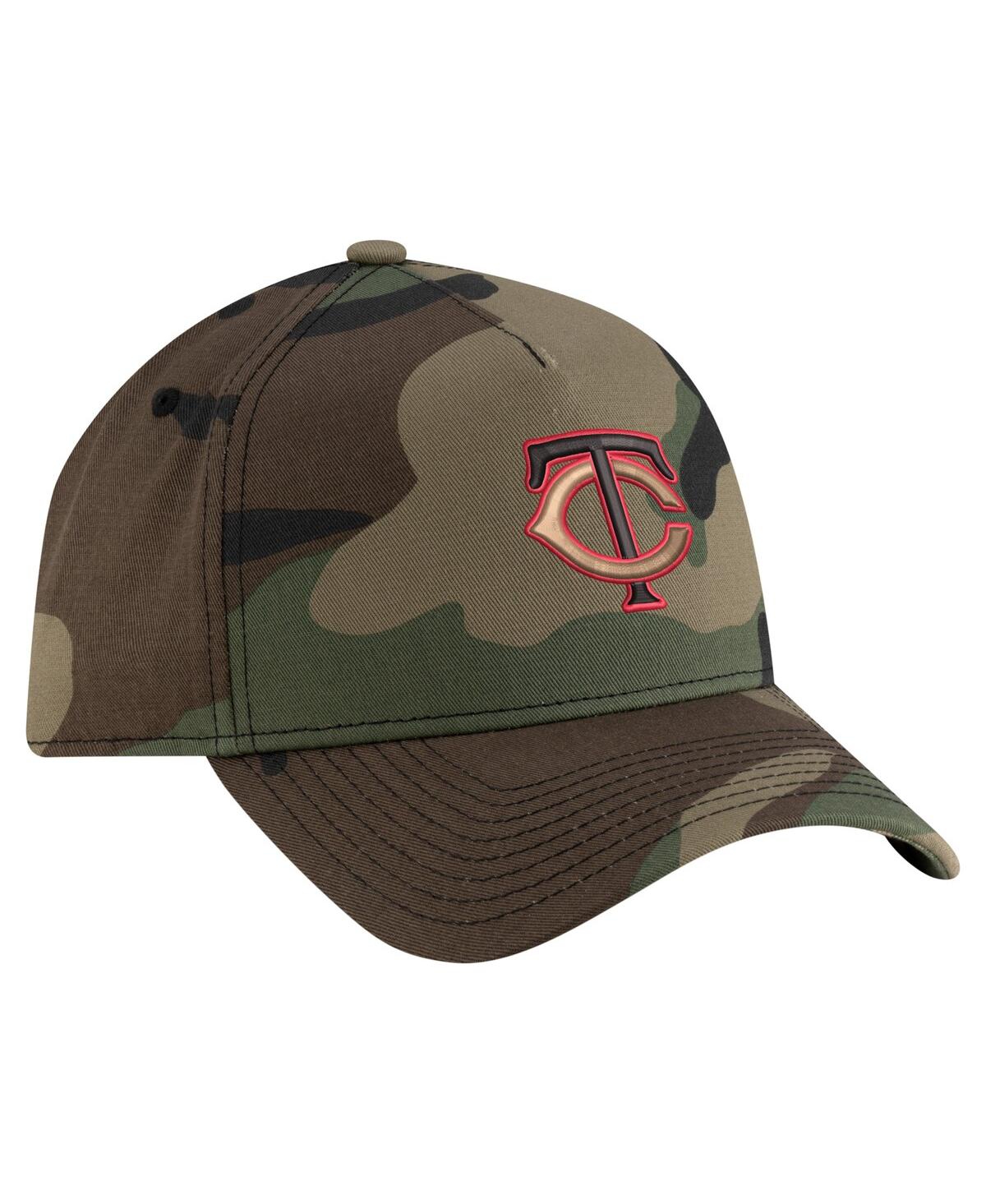 New Era Men's Camo Minnesota Twins Woodland Team Pop 9forty A-frame Adjustable Hat In Camo