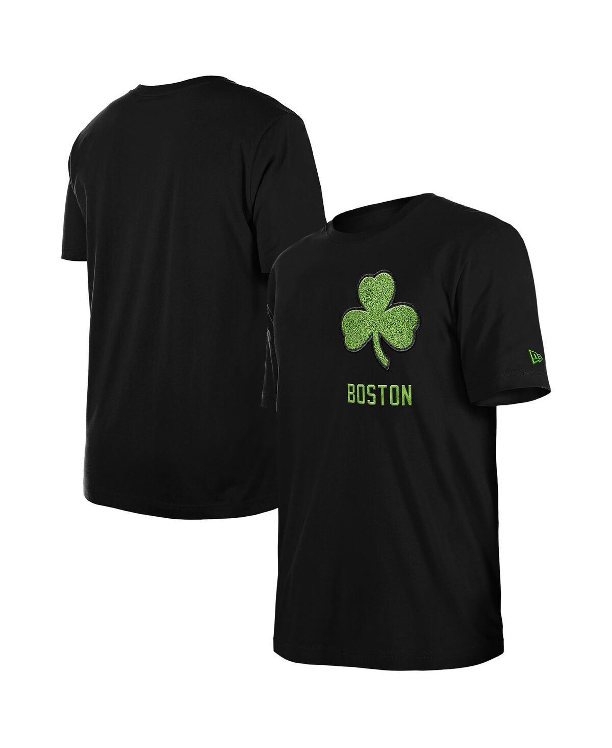 NEW ERA MEN'S BLACK BOSTON CELTICS 2024/25 CITY EDITION CHENILLE HEAVYWEIGHT T-SHIRT 