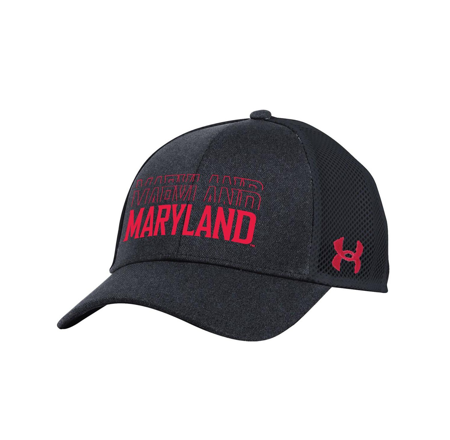 Men's Black Maryland Terrapins 2024 Sideline Blitzing Trucker Adjustable Hat