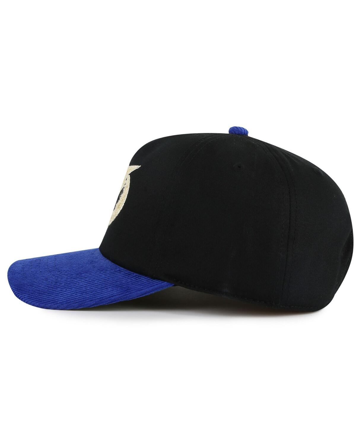 AMERICAN NEEDLE MEN'S BLACK/BLUE TAMPA BAY LIGHTNING BURNETT ADJUSTABLE HAT 